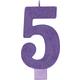 Giant Glitter Purple Number 5 Birthday Candle